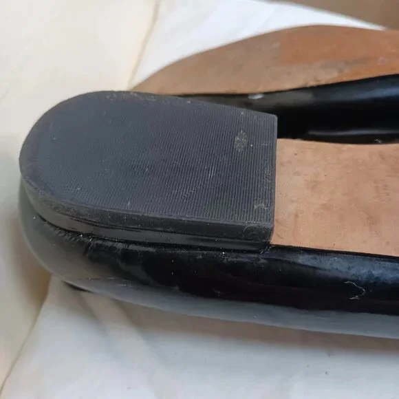 ANN TAYLOR Patent Leather MARY JANE Black FLATS Sz 8.5 M - Picture 14 of 15
